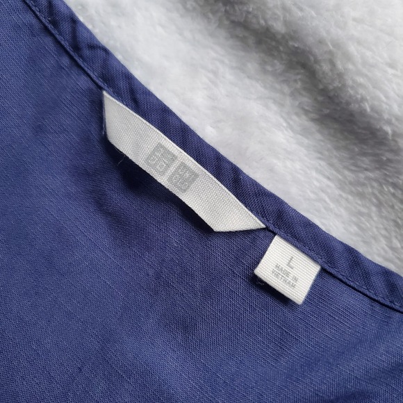 Uniqlo Women's Jumpsuit Large Blue Linen with Cotton Polyester Viscose Jumpsuit - Picture 6 of 10